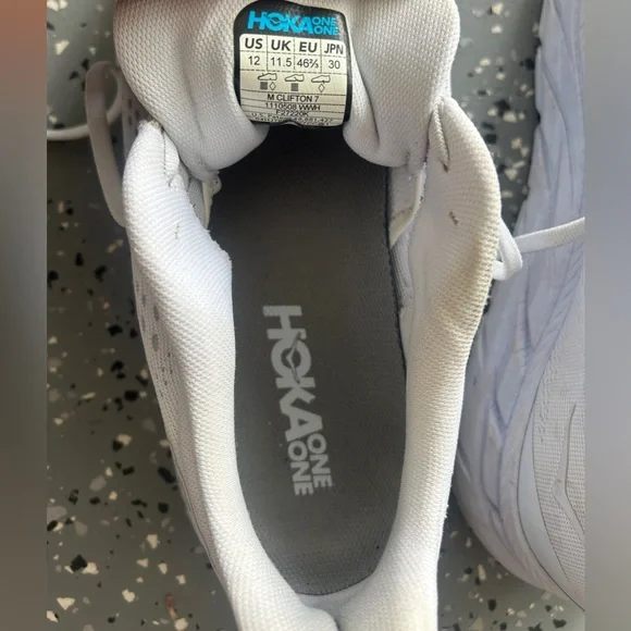 HOKA Clifton 7 men’s white size 12 - Picture 7 of 7